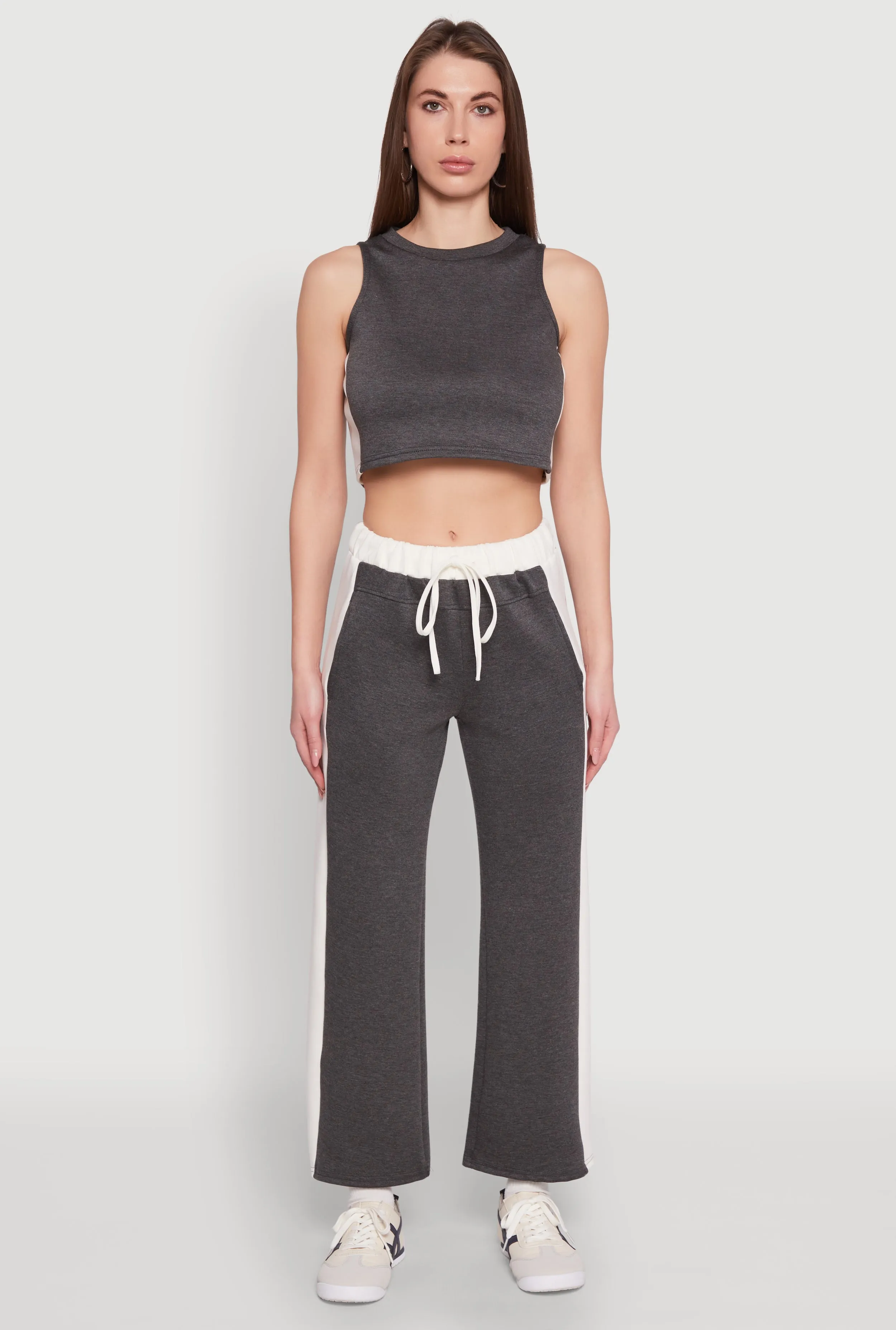 Side Contrast Cropped Tank Top sold by Rainbow product image thumbnail 2