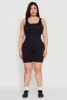 Plus Size Seamless Ribbed Sleeveless Biker Romper sold by Rainbow