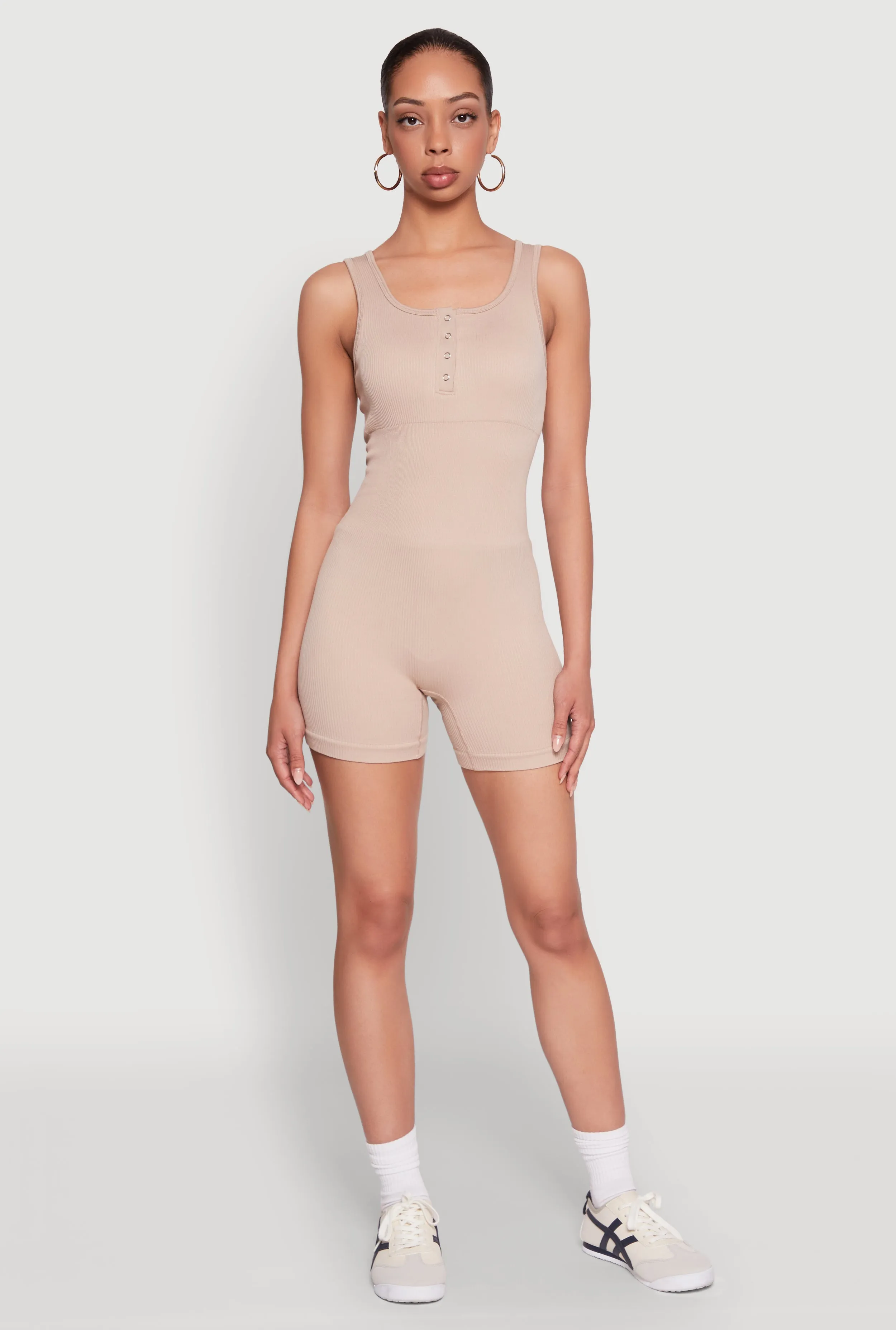 Seamless Snap Button Front Biker Romper sold by Rainbow product image thumbnail 2