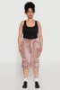 Plus Size Daisy Frayed Hem Denim Cargo Shorts sold by Rainbow