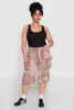 Plus Size Daisy Frayed Hem Denim Cargo Shorts sold by Rainbow