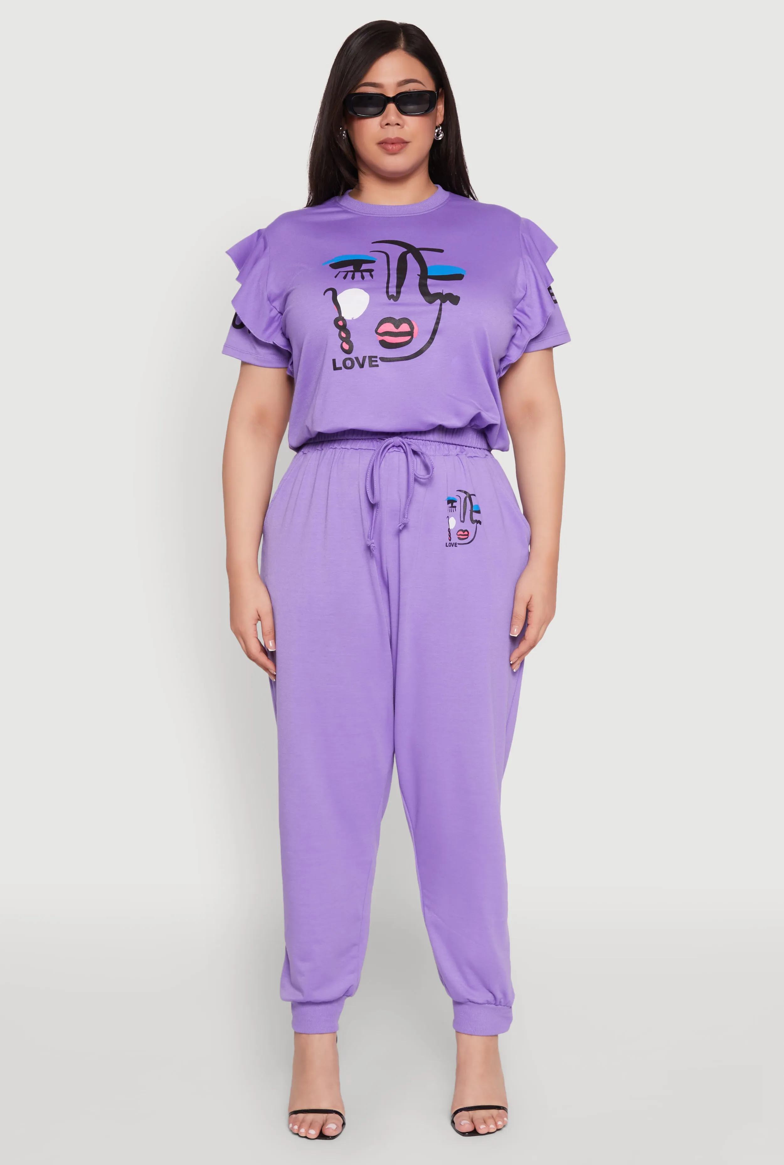 Plus Size Abstract Love Graphic Joggers sold by Rainbow product image thumbnail 2