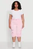 Plus Size Daisy Frayed Hem Denim Cargo Shorts sold by Rainbow