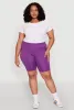Plus Size Side Zip Pocket Biker Shorts sold by Rainbow