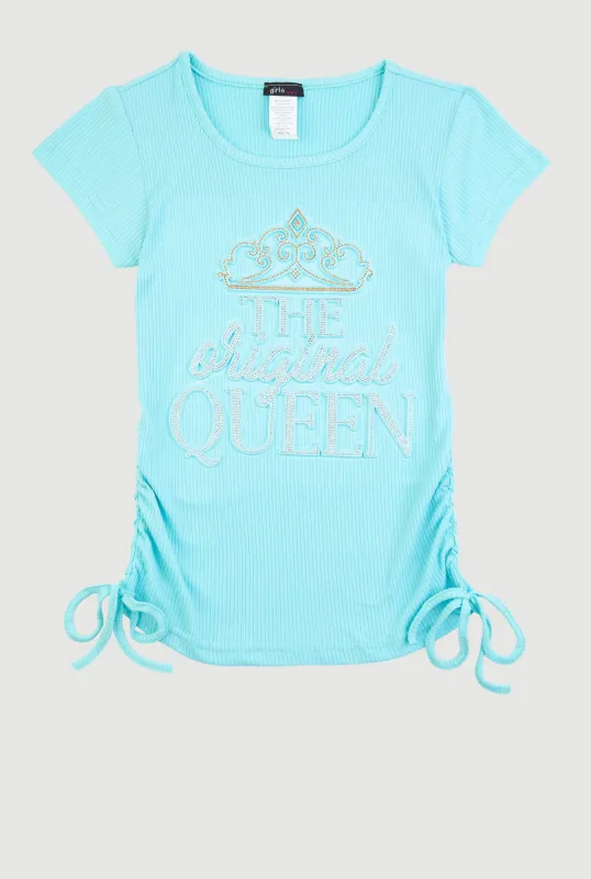 Girls Rhinestone The Original Queen 3D Graphic Top sold by Rainbow