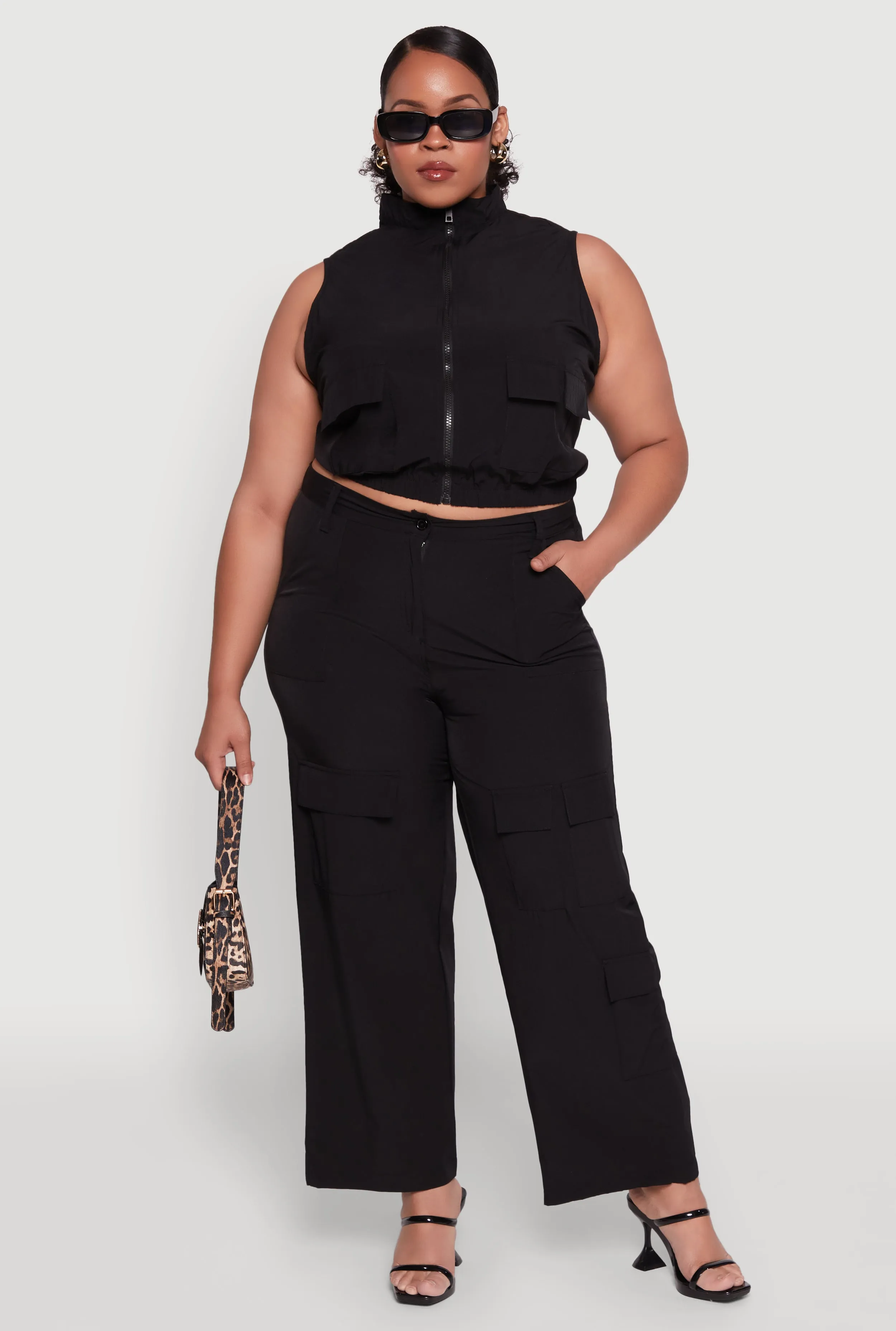 Plus Size Wide Leg Cargo Pants sold by Rainbow