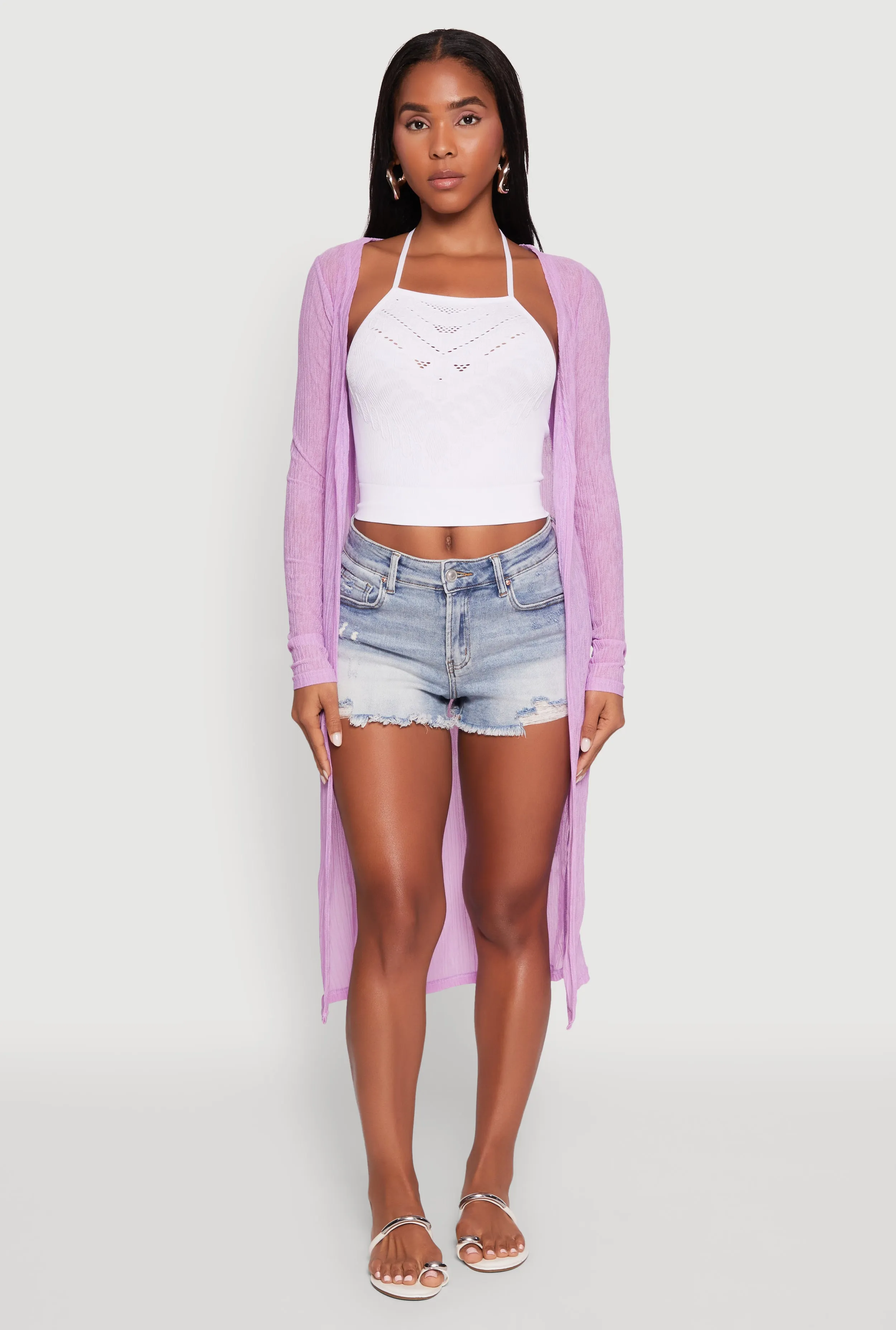 Gauze Knit Long Sleeve Duster sold by Rainbow