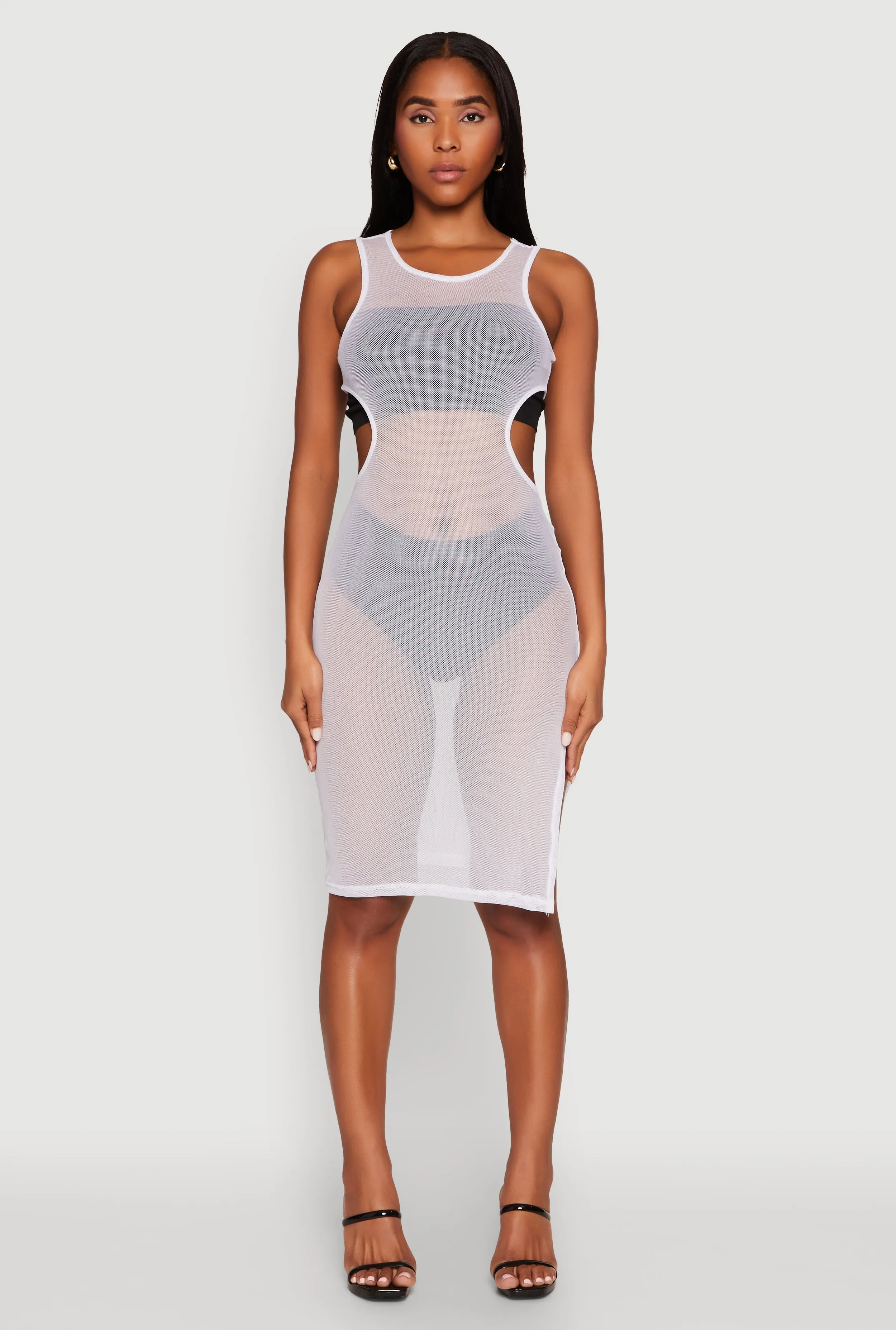 Mesh Side Slit Cut Out Maxi Top sold by Rainbow product image thumbnail 2