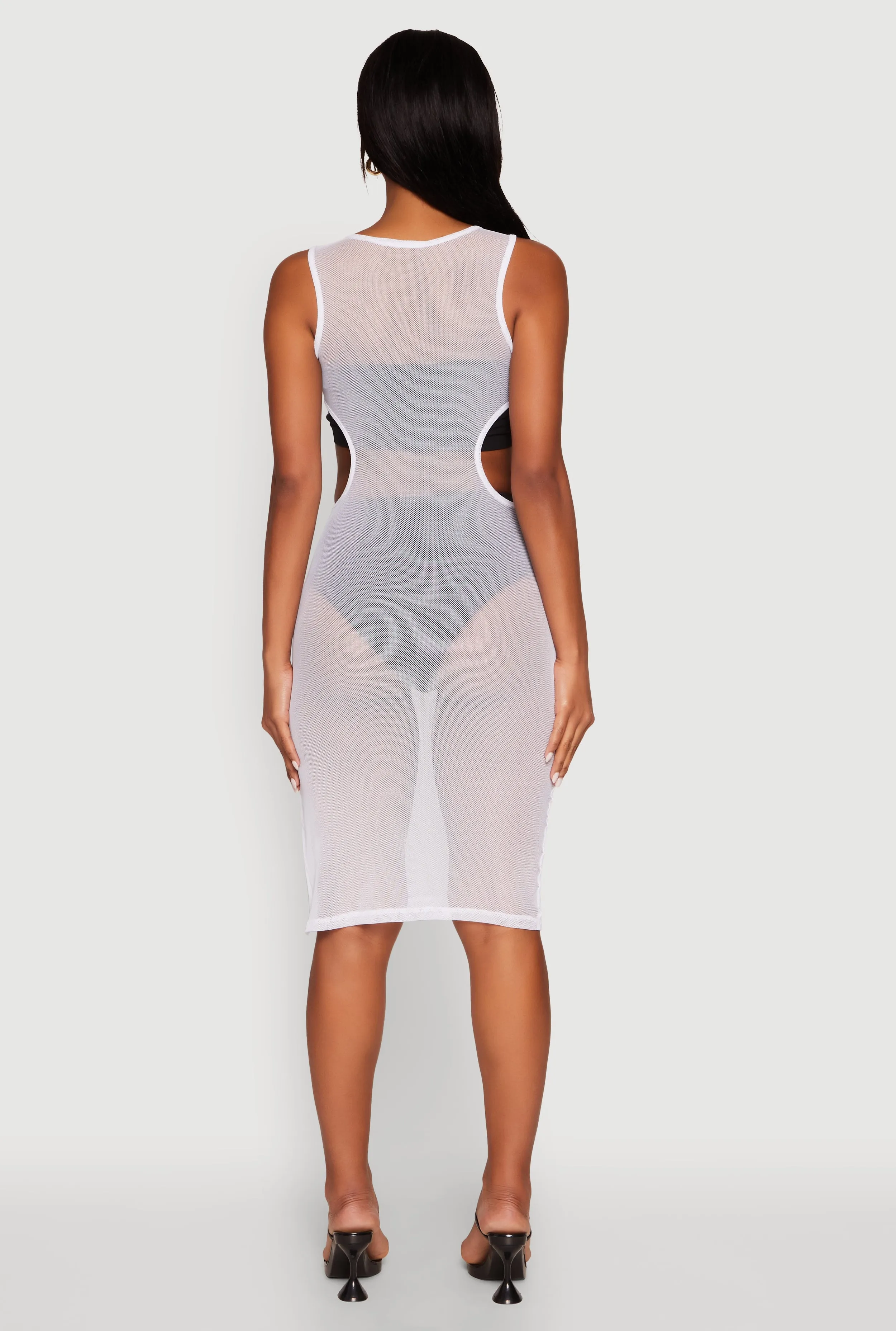 Mesh Side Slit Cut Out Maxi Top sold by Rainbow product image thumbnail 5