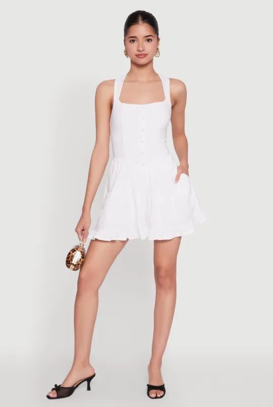 Iris Open Back Corset Tiered Romper sold by Rainbow