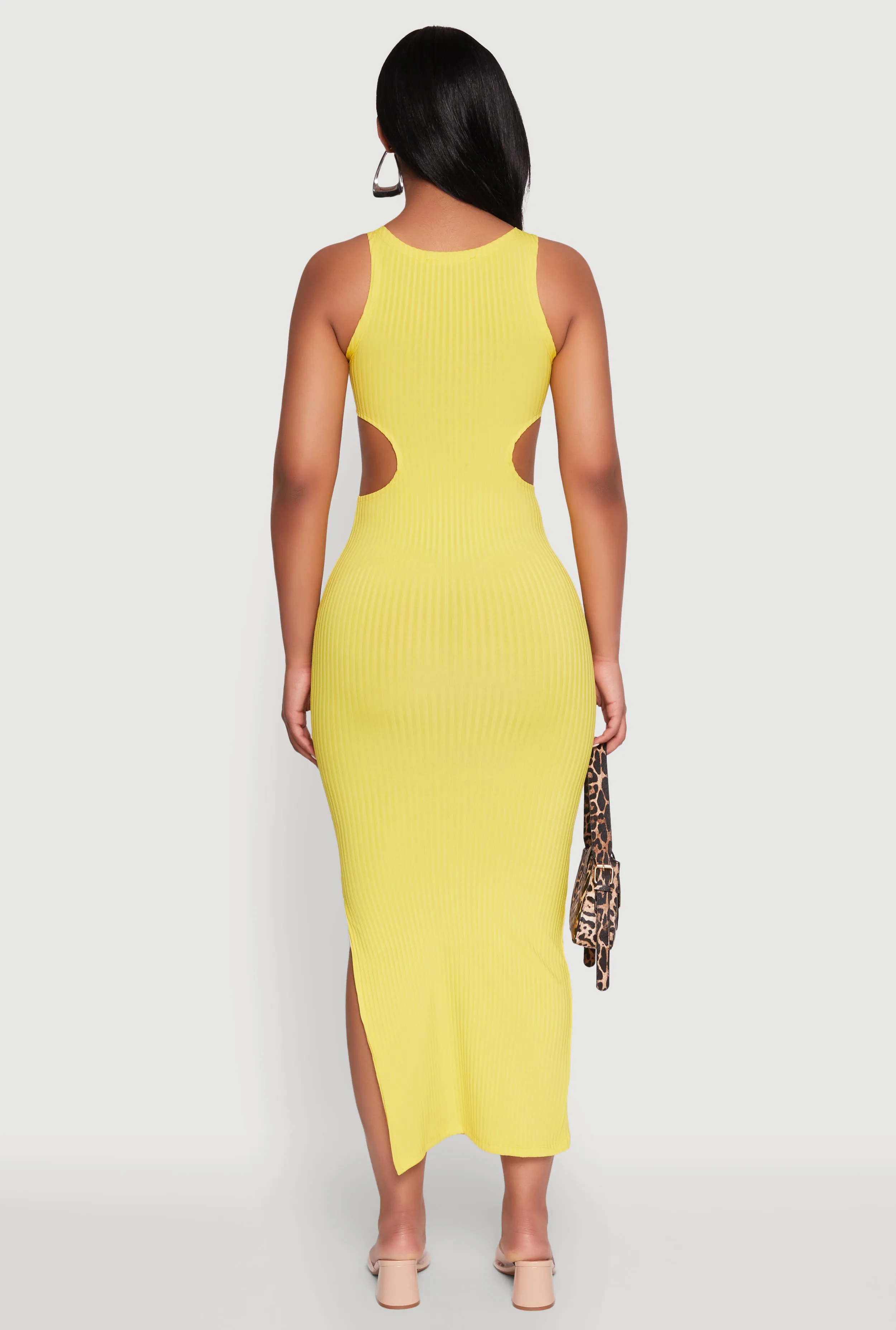 Rib Knit Side Cut Out Maxi Dress sold by Rainbow product image thumbnail 5