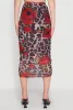 Mesh Jaguar Rose Print Ruched Skirt sold by Rainbow