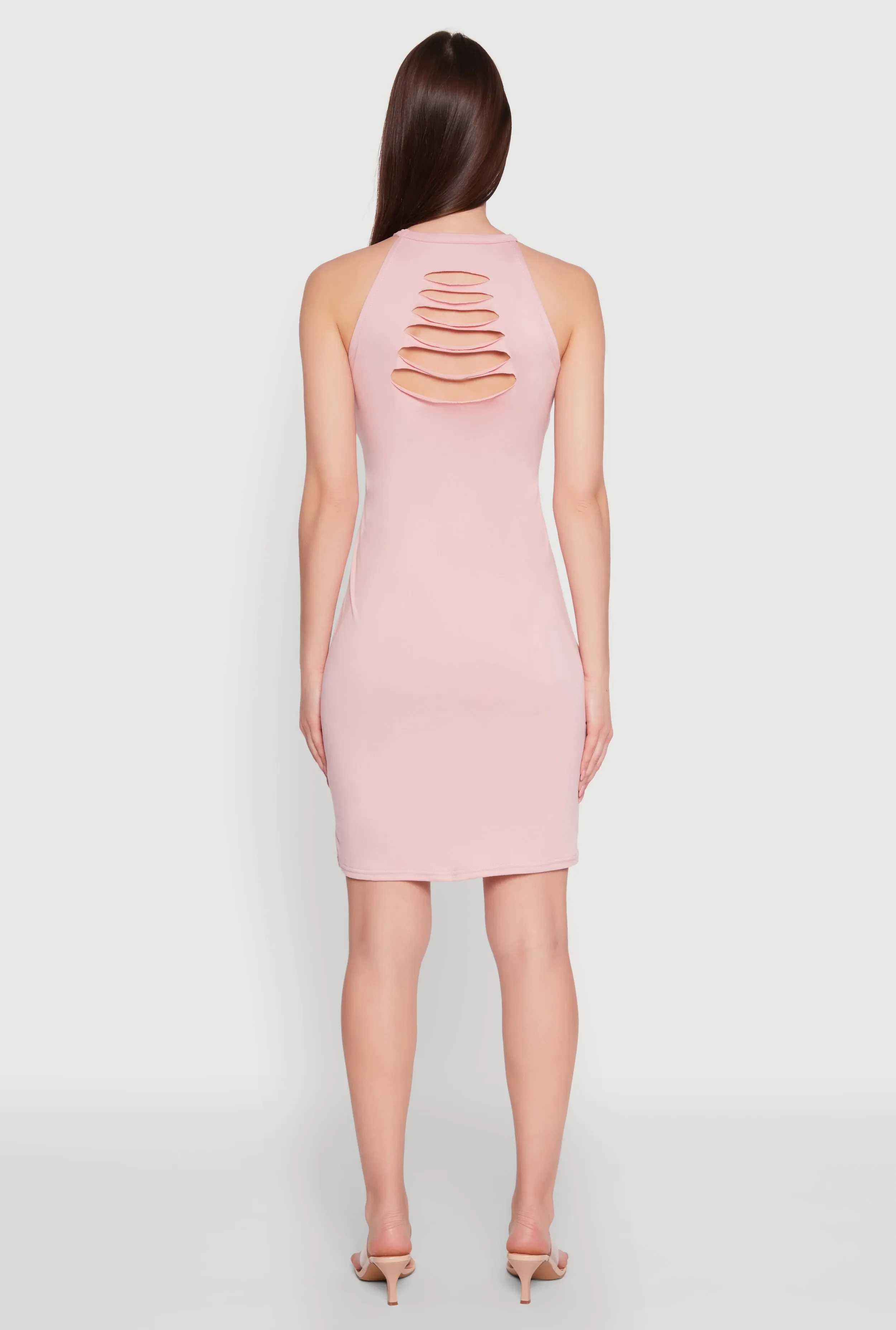 Laser Cut Halter Mini Dress sold by Rainbow product image thumbnail 5