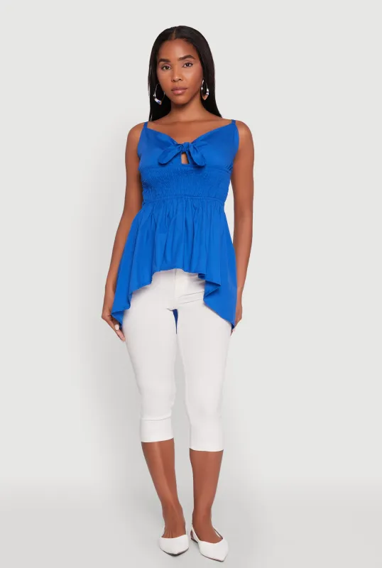 Tie Front High Low Peplum Cami sold by Rainbow