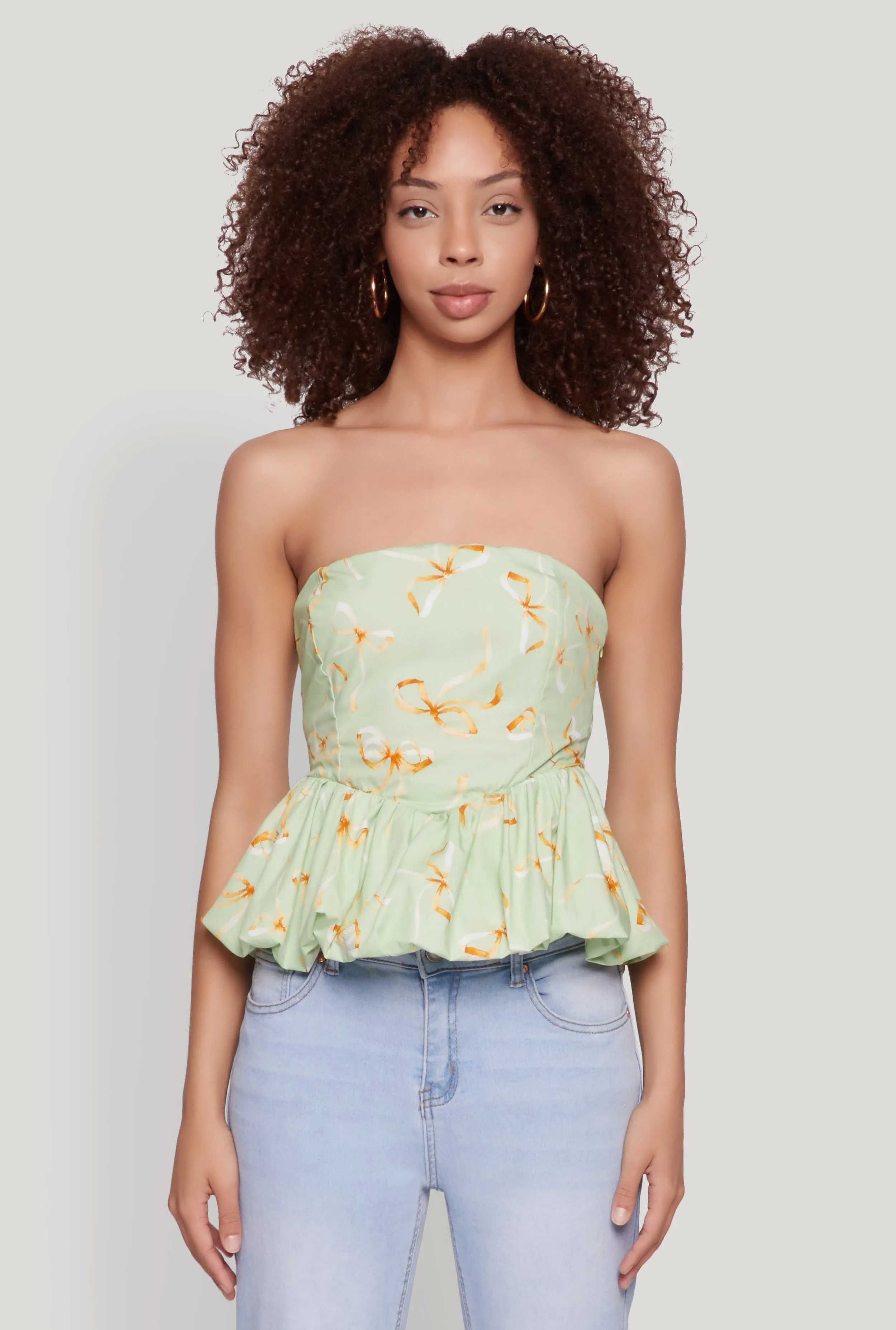 Bow Print Bubble Hem Blouse sold by Rainbow product image thumbnail 2