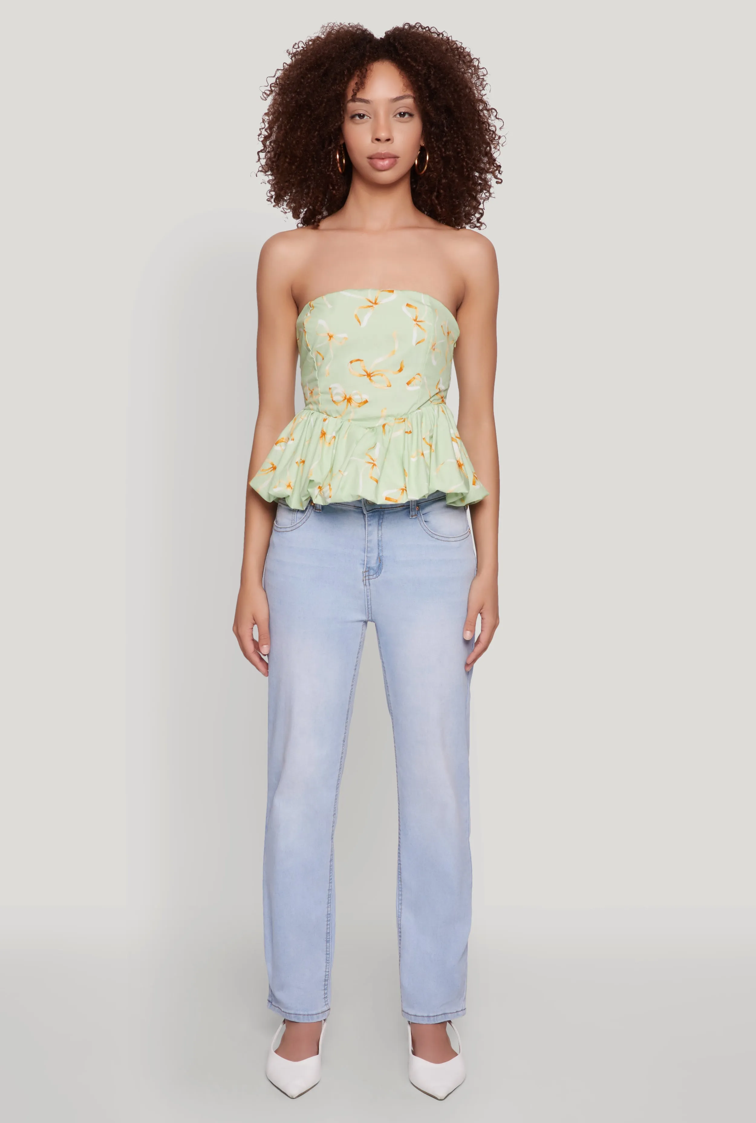 Bow Print Bubble Hem Blouse sold by Rainbow product image thumbnail 3