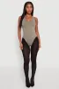 Seamless Mineral Wash V Neck Thong Bodysuit sold by Rainbow