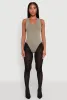 Seamless Mineral Wash V Neck Thong Bodysuit sold by Rainbow