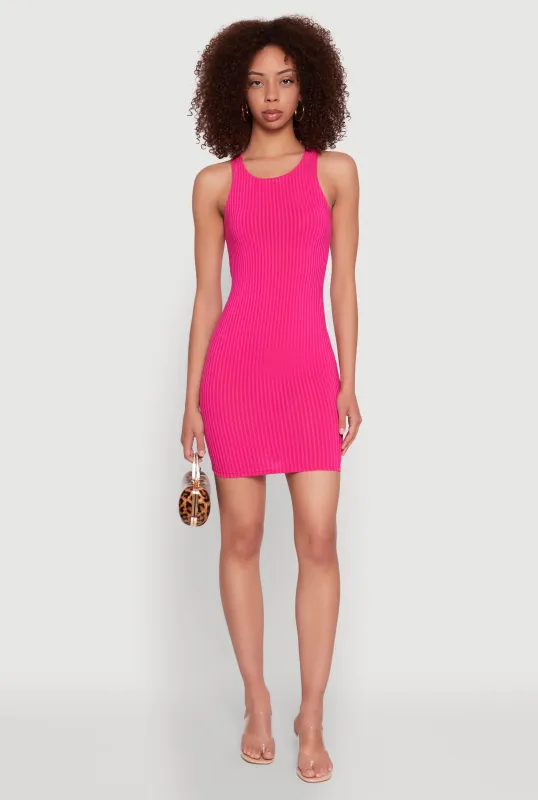Ribbed Knit Tank Mini Dress sold by Rainbow