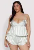 Plus Size Shadow Stripe Strappy Back Pajama Cami with Shorts sold by Rainbow