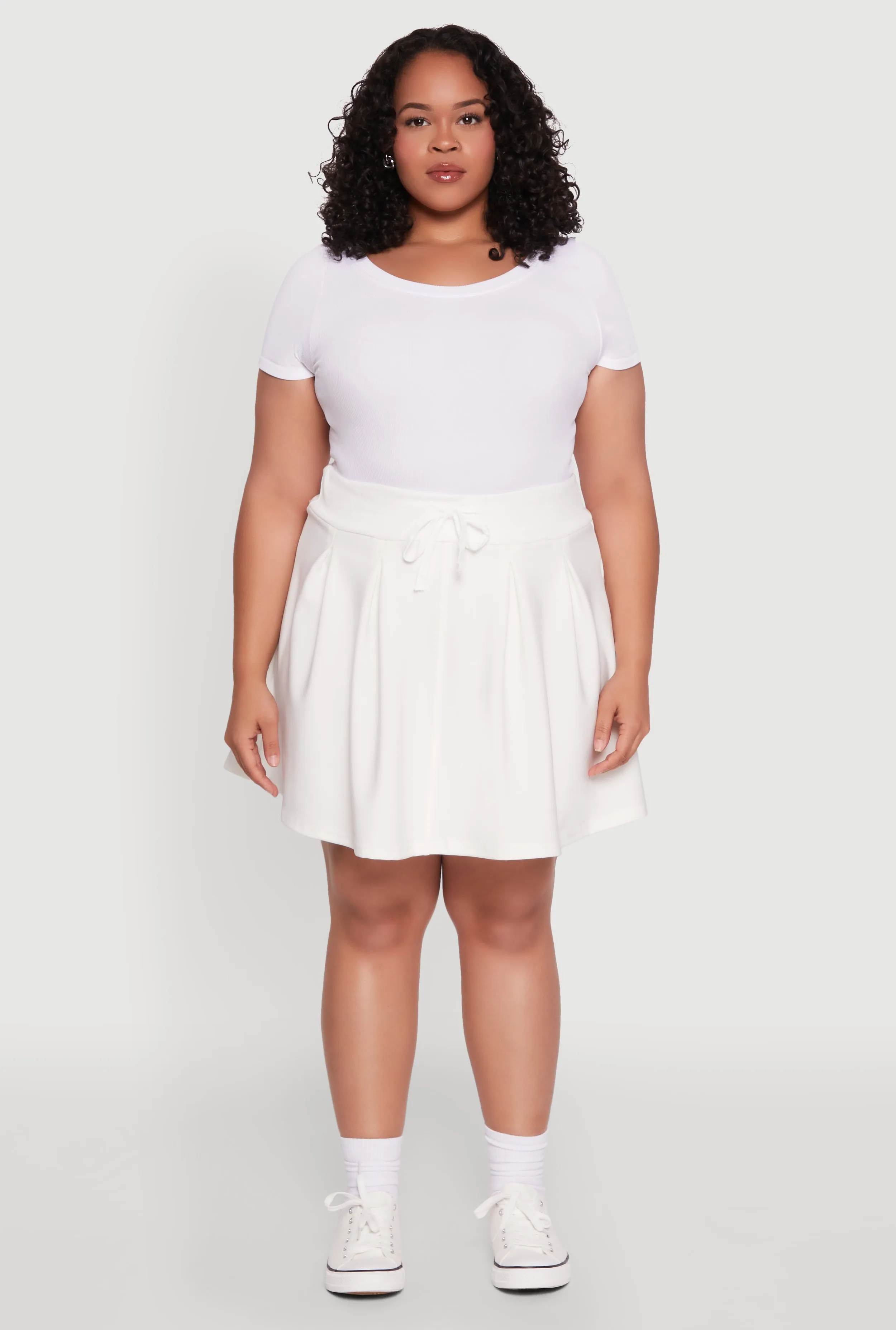 Plus Size Pleated High Waisted Circle Skirt sold by Rainbow product image thumbnail 2