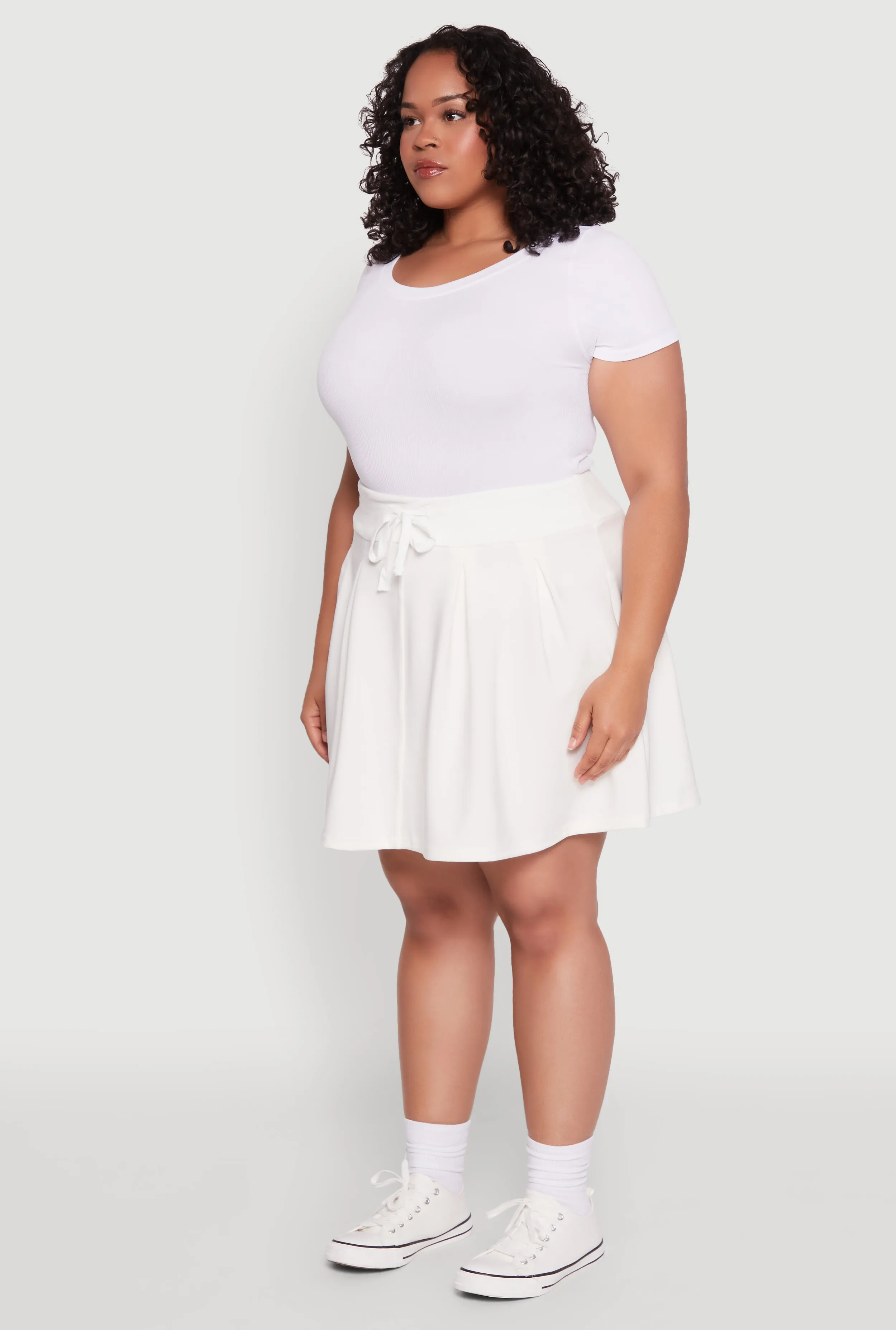 Plus Size Pleated High Waisted Circle Skirt sold by Rainbow product image thumbnail 3