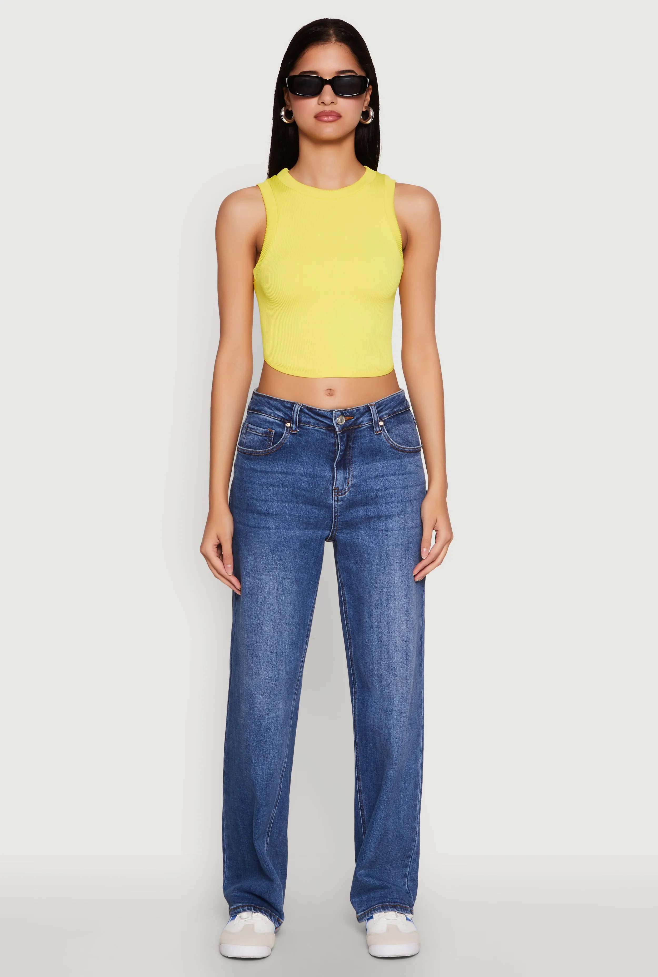 Seamless Crew Neck Cropped Tank Top sold by Rainbow