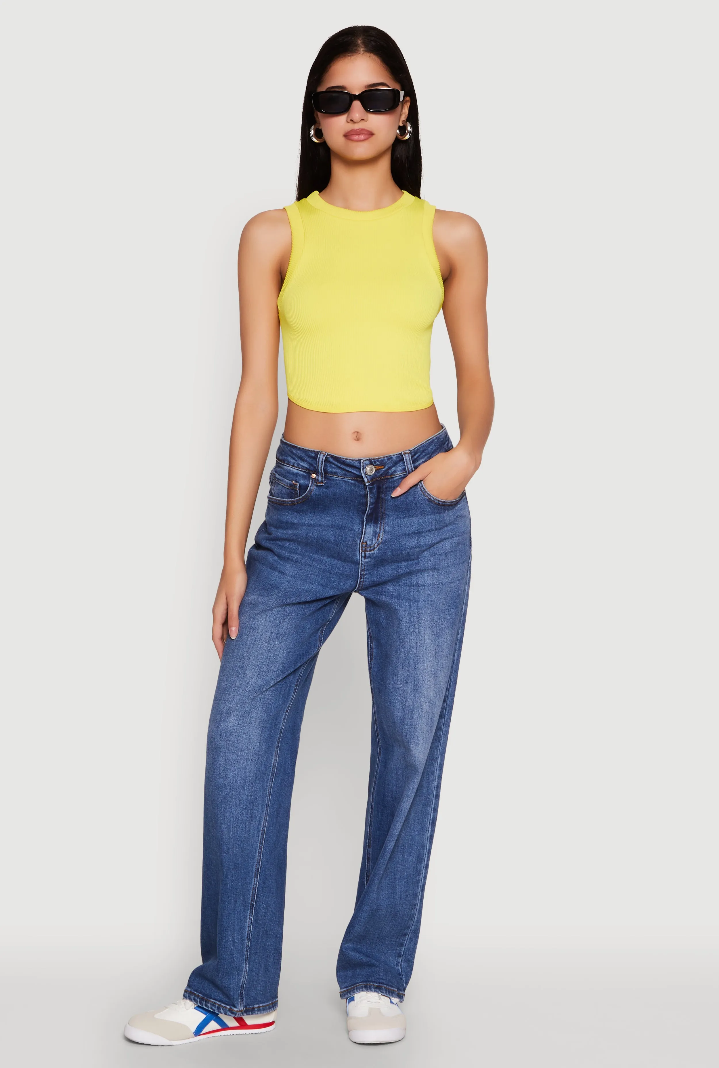 Seamless Crew Neck Cropped Tank Top sold by Rainbow product image thumbnail 3