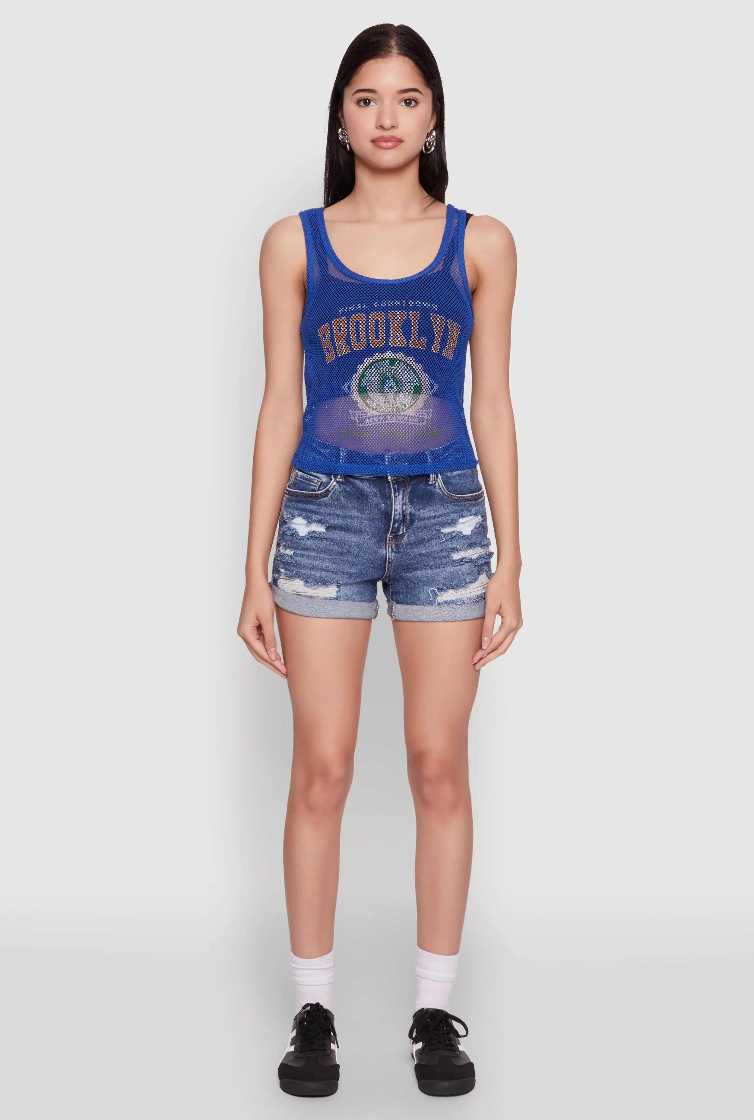Brooklyn Graphic Fishnet Tank Top sold by Rainbow product image thumbnail 3