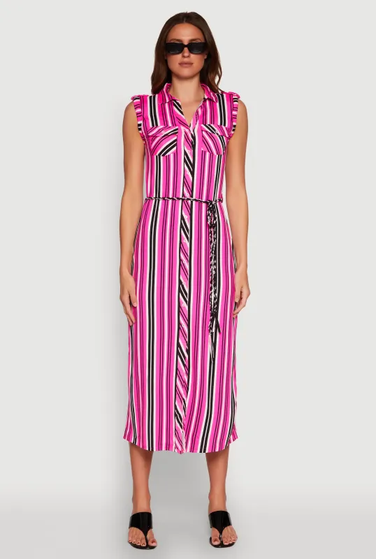 Sleeveless Striped Shirt Dress sold by Rainbow