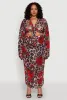 Plus Size Mesh Jaguar Rose Print Ruched Skirt sold by Rainbow