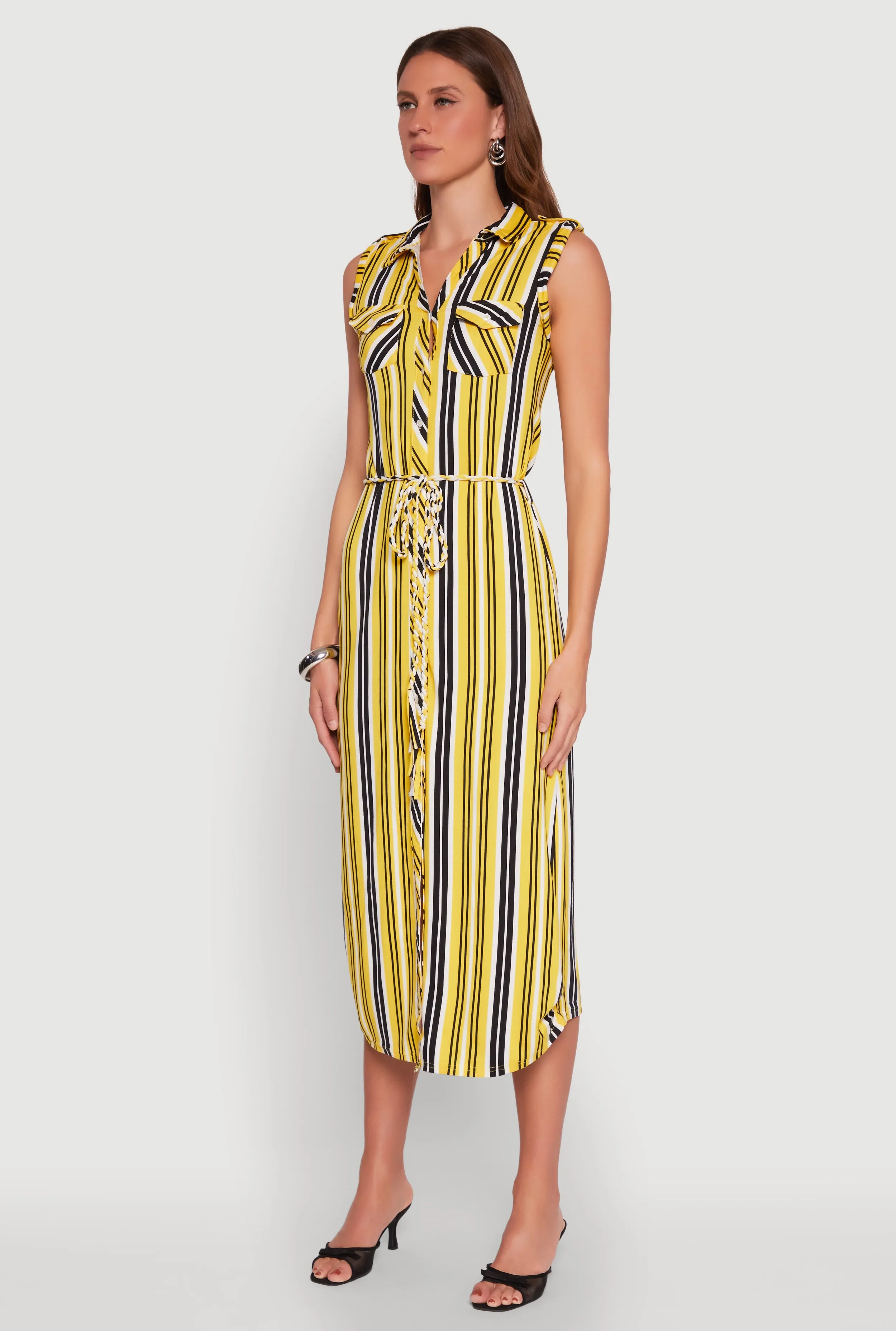 Sleeveless Striped Shirt Dress sold by Rainbow product image thumbnail 3