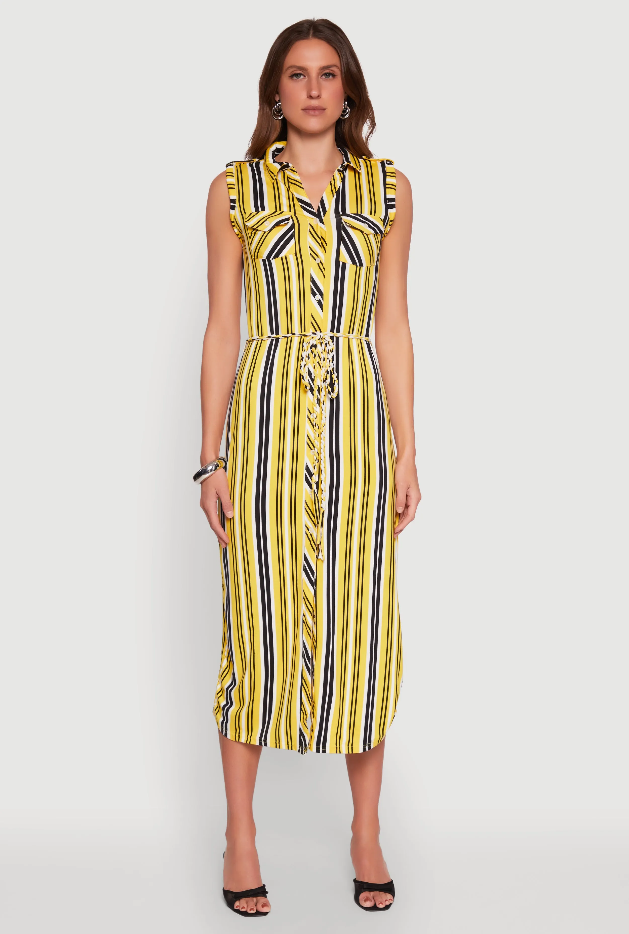 Sleeveless Striped Shirt Dress sold by Rainbow product image thumbnail 2