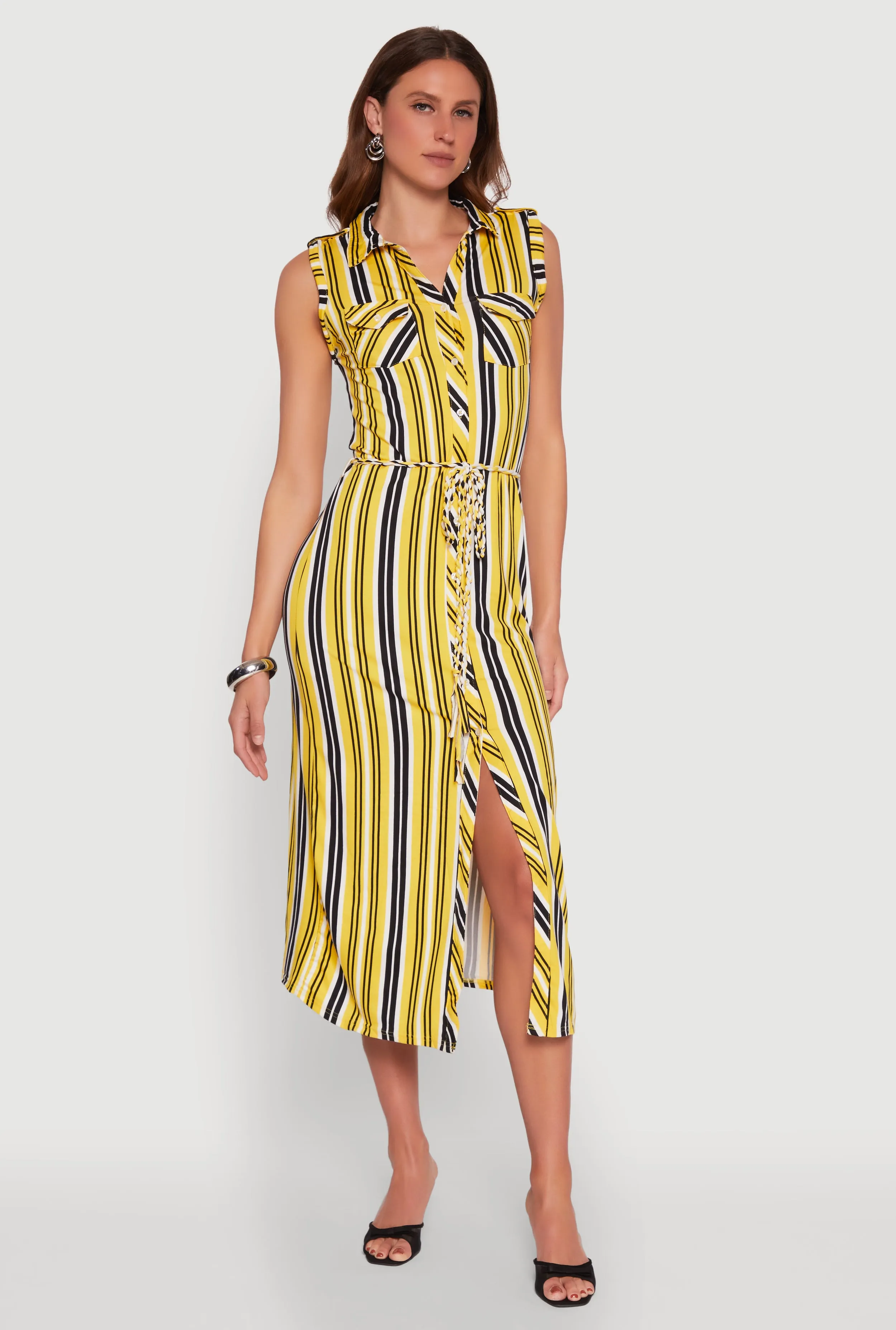 Sleeveless Striped Shirt Dress sold by Rainbow