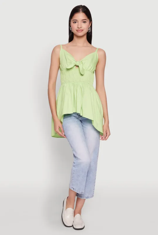 Tie Front High Low Peplum Cami sold by Rainbow