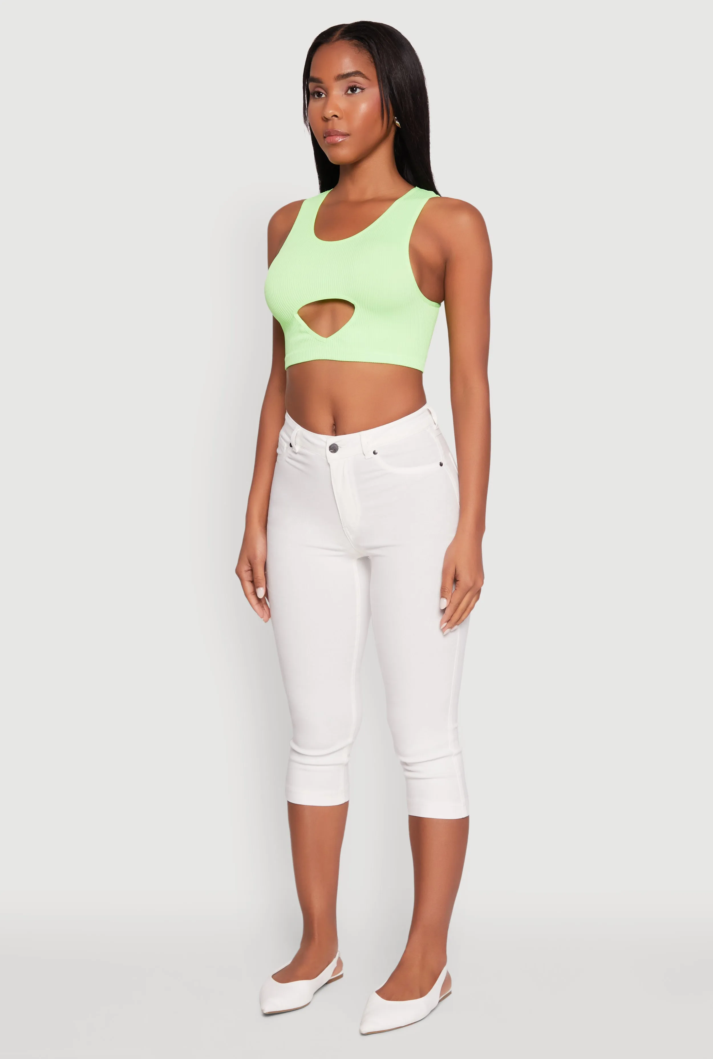 Cut Out Front Seamless Cropped Tank Top sold by Rainbow product image thumbnail 5