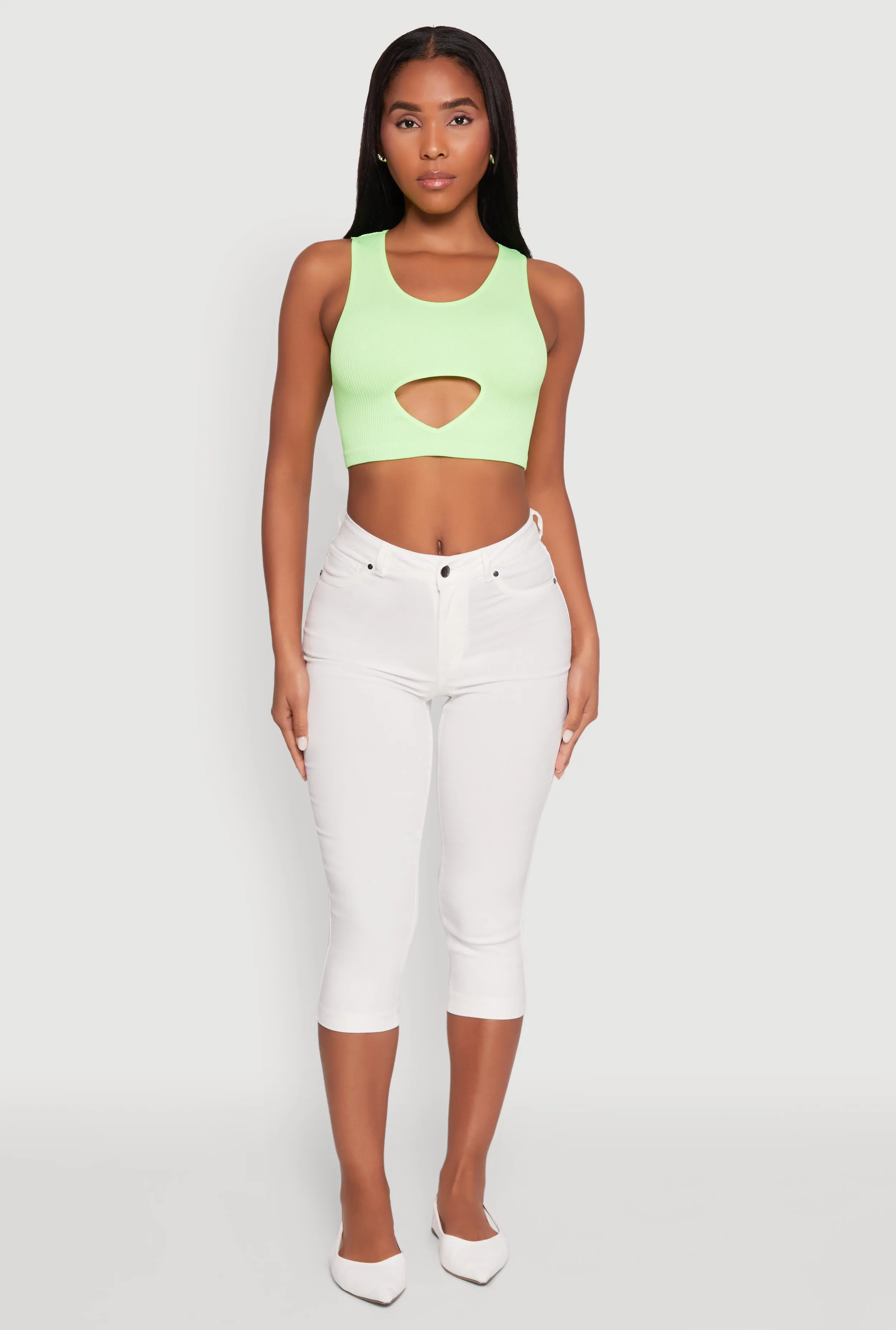 Cut Out Front Seamless Cropped Tank Top sold by Rainbow product image thumbnail 3