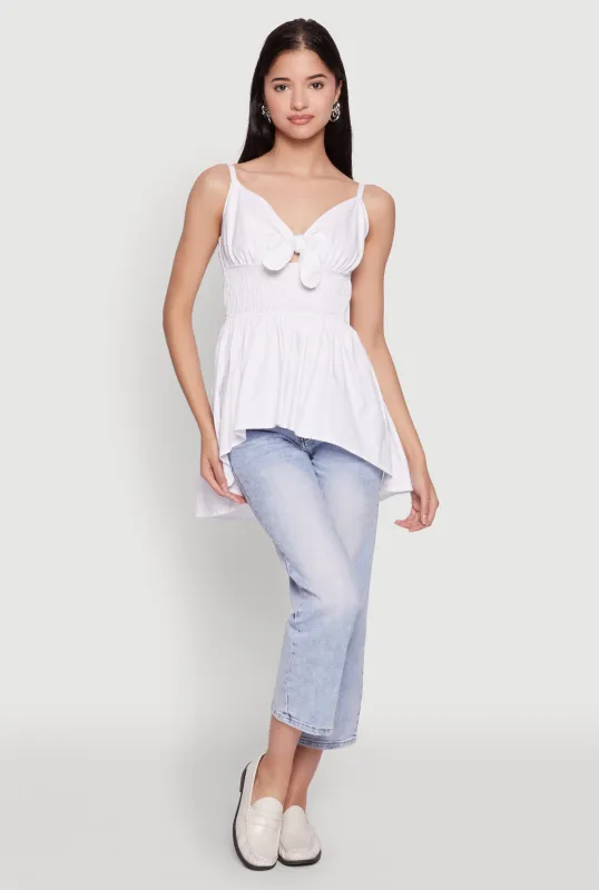 Tie Front High Low Peplum Cami sold by Rainbow