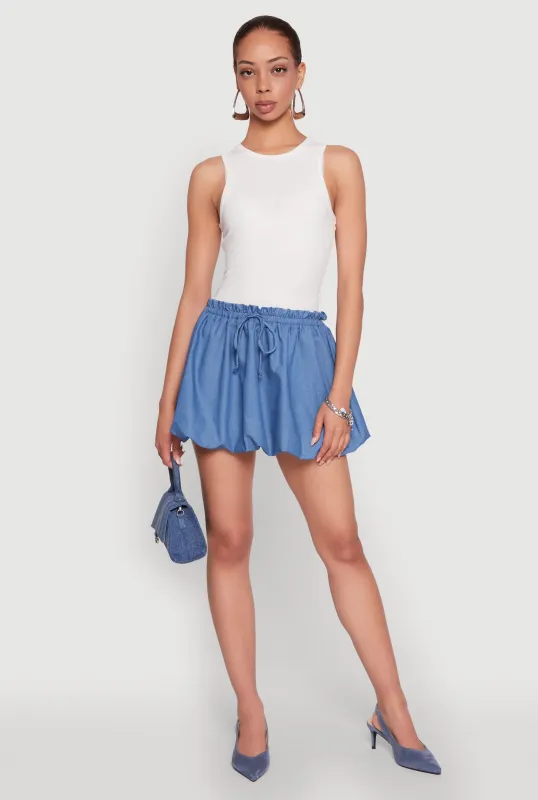 Color Blocked Paper Bag Waist Bubble Hem Dress sold by Rainbow