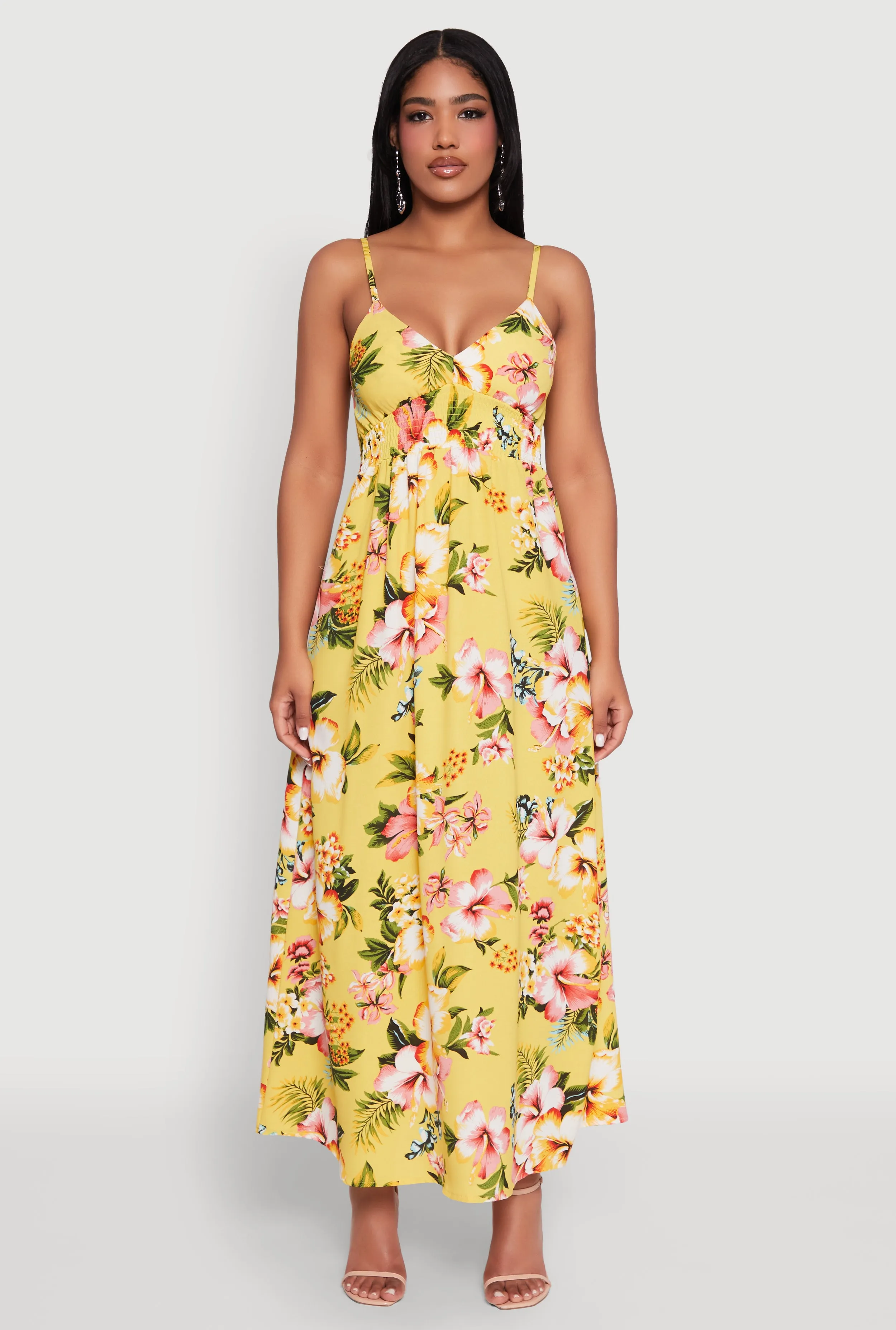 Airy Floral V Neck Maxi Dress sold by Rainbow