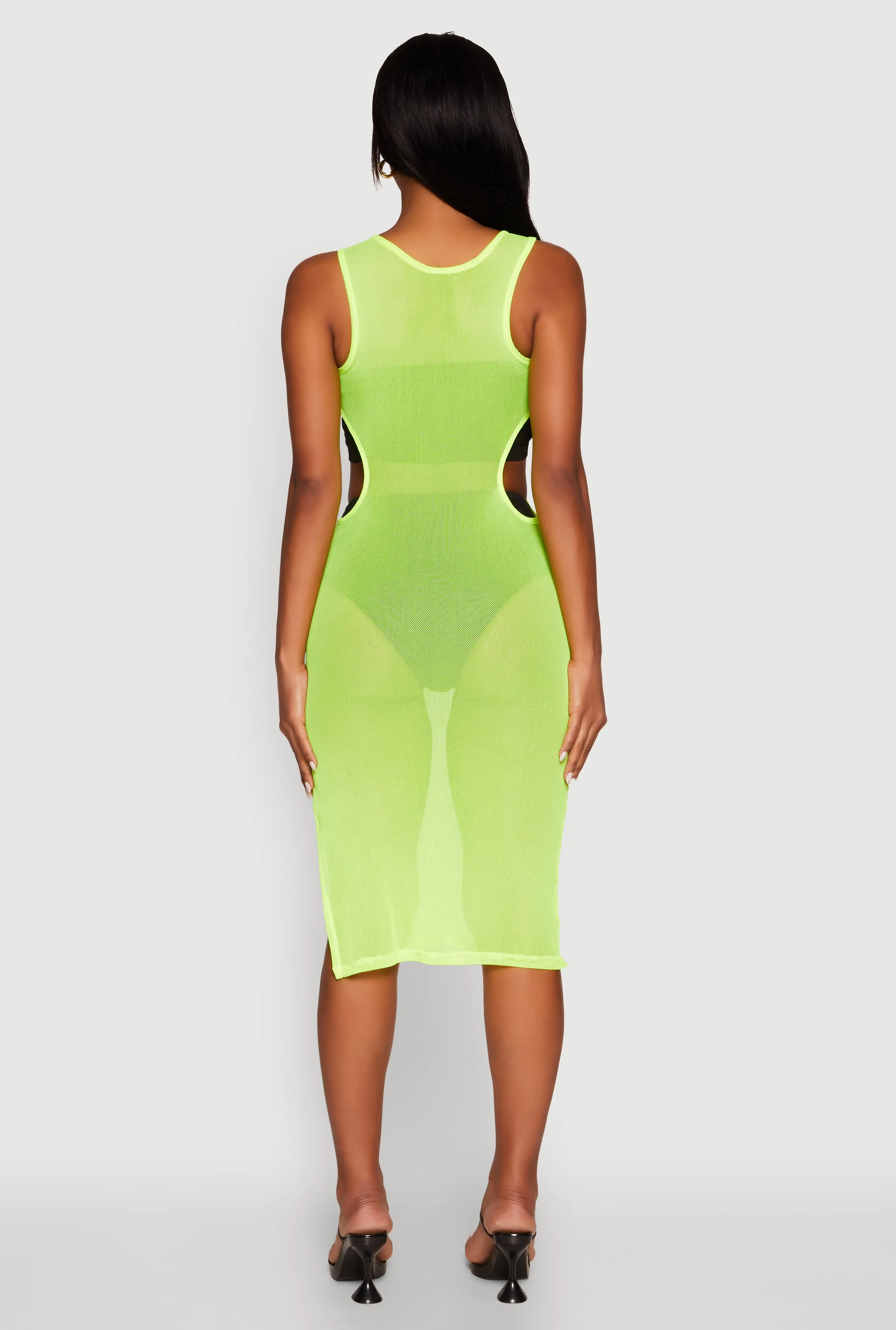 Mesh Side Slit Cut Out Maxi Top sold by Rainbow product image thumbnail 5