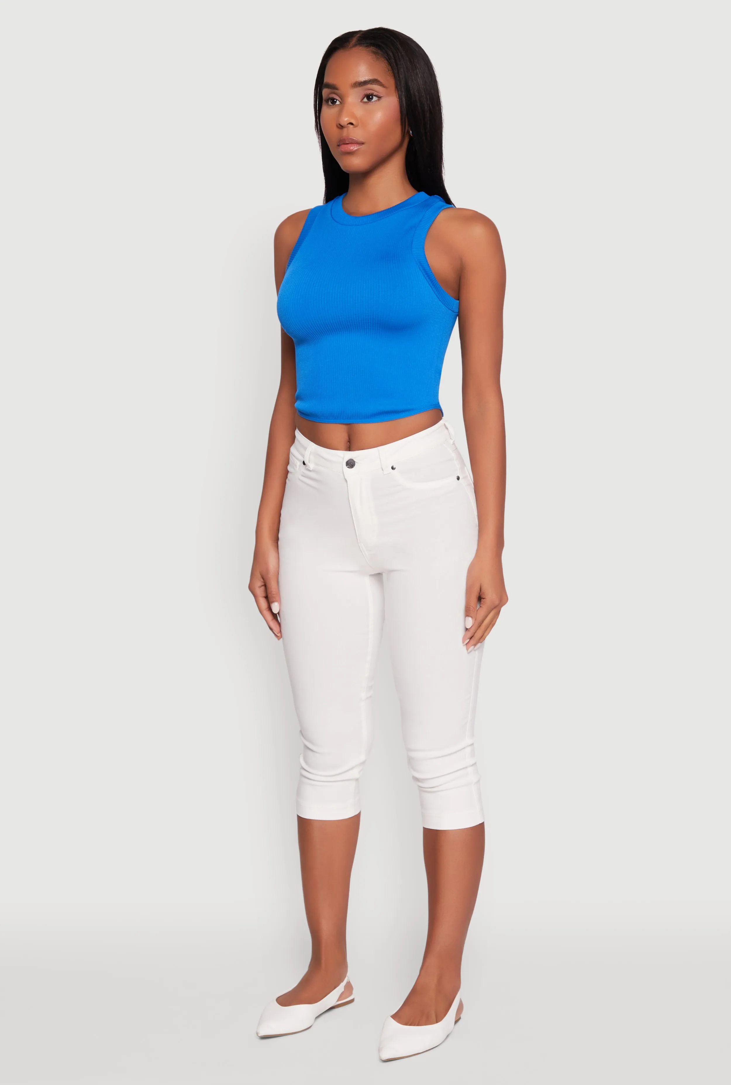 Seamless Crew Neck Cropped Tank Top sold by Rainbow product image thumbnail 5
