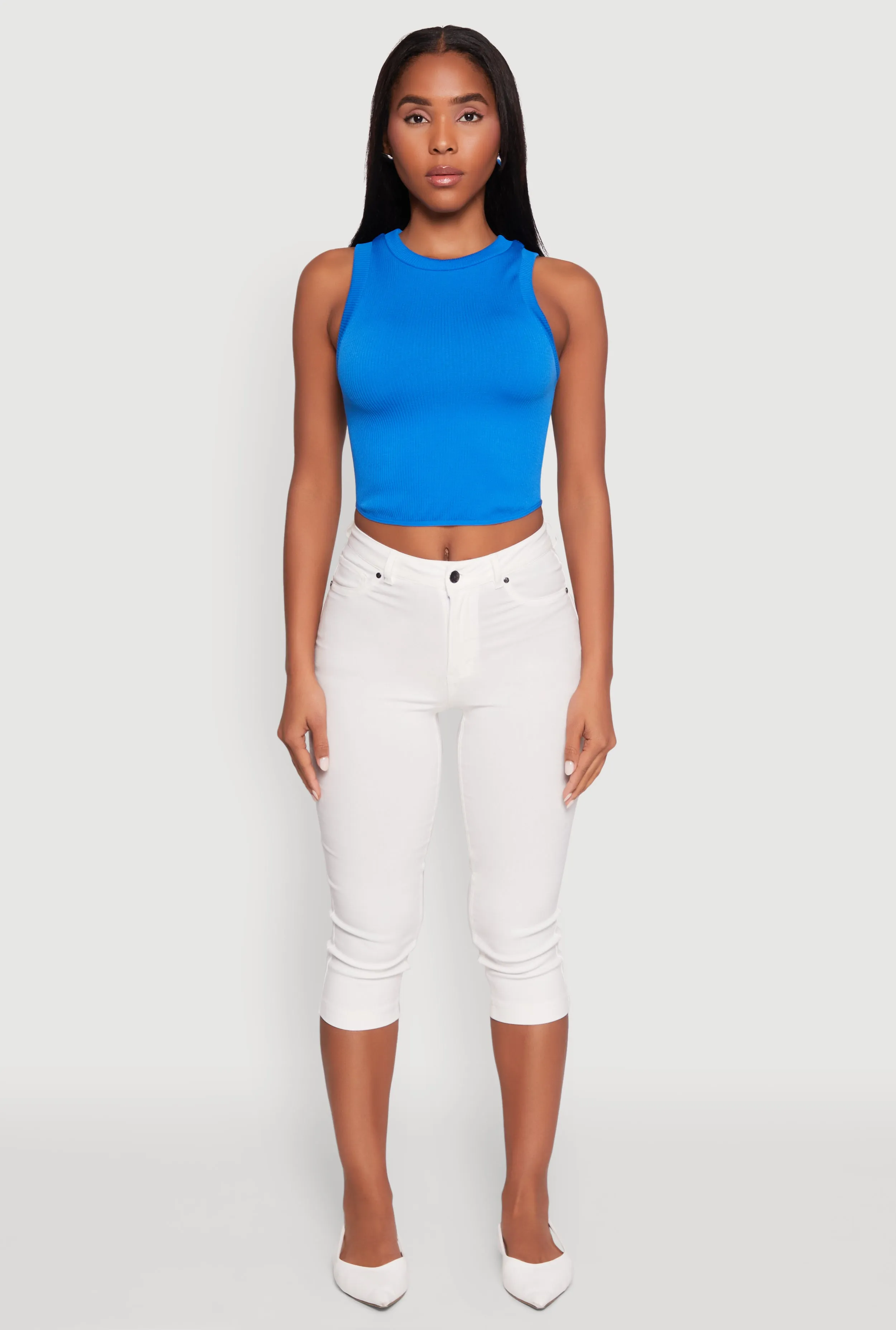 Seamless Crew Neck Cropped Tank Top sold by Rainbow product image thumbnail 3