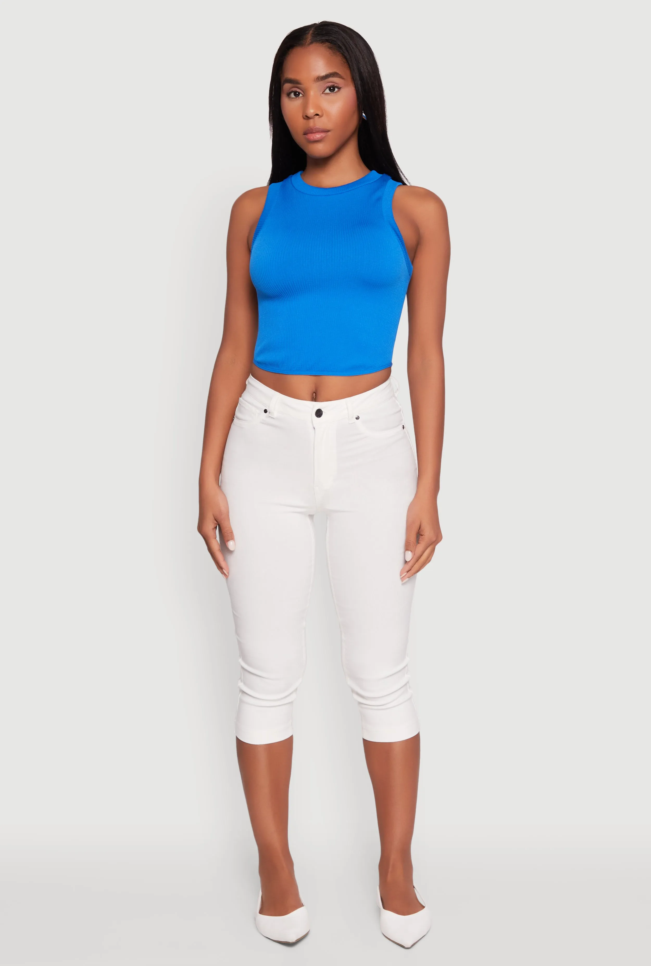Seamless Crew Neck Cropped Tank Top sold by Rainbow