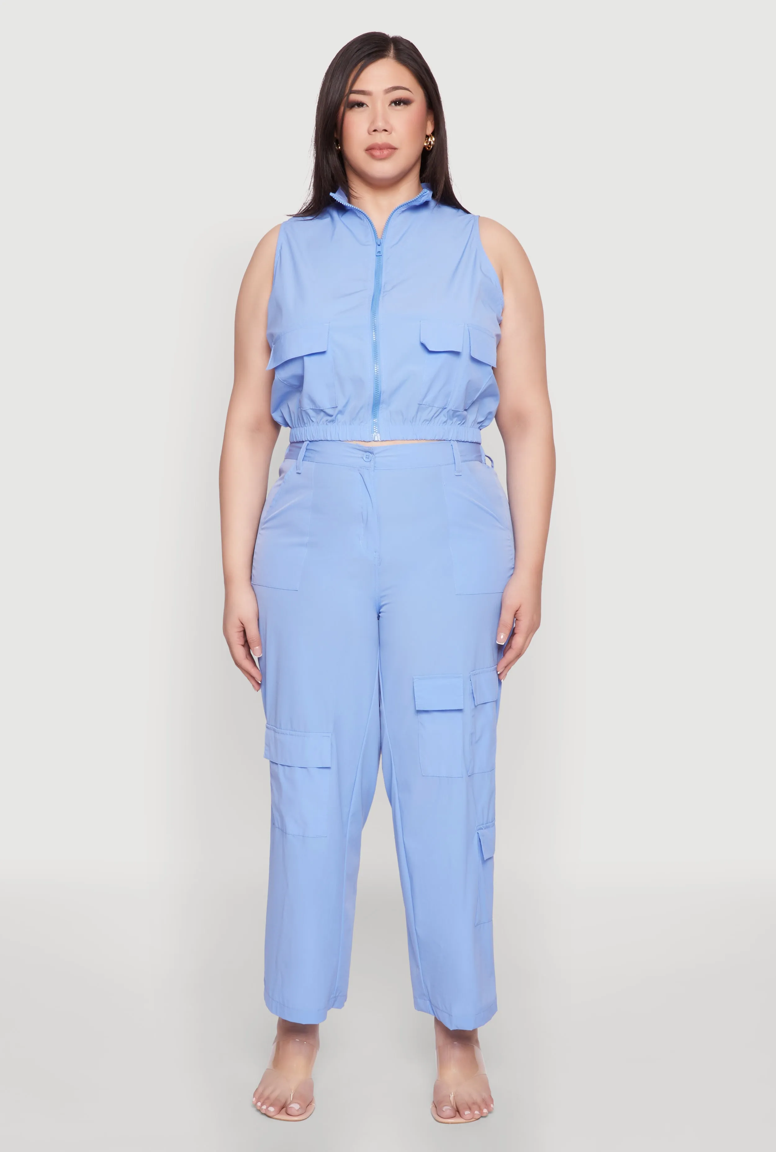 Plus Size Wide Leg Cargo Pants sold by Rainbow