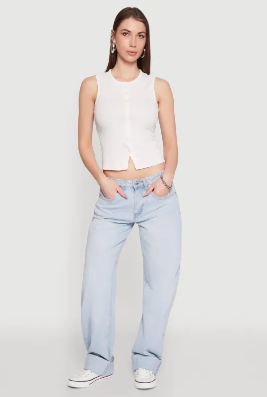 Almost Famous Whiskered Roll Cuff Jeans sold by Rainbow