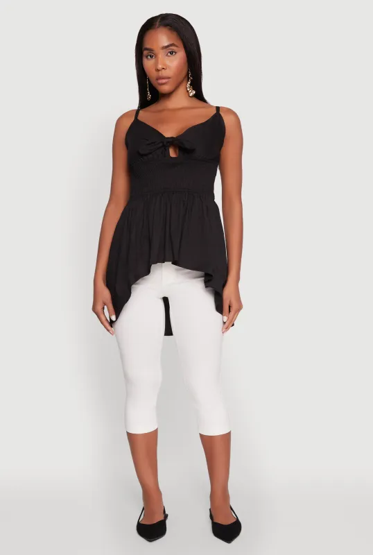 Tie Front High Low Peplum Cami sold by Rainbow