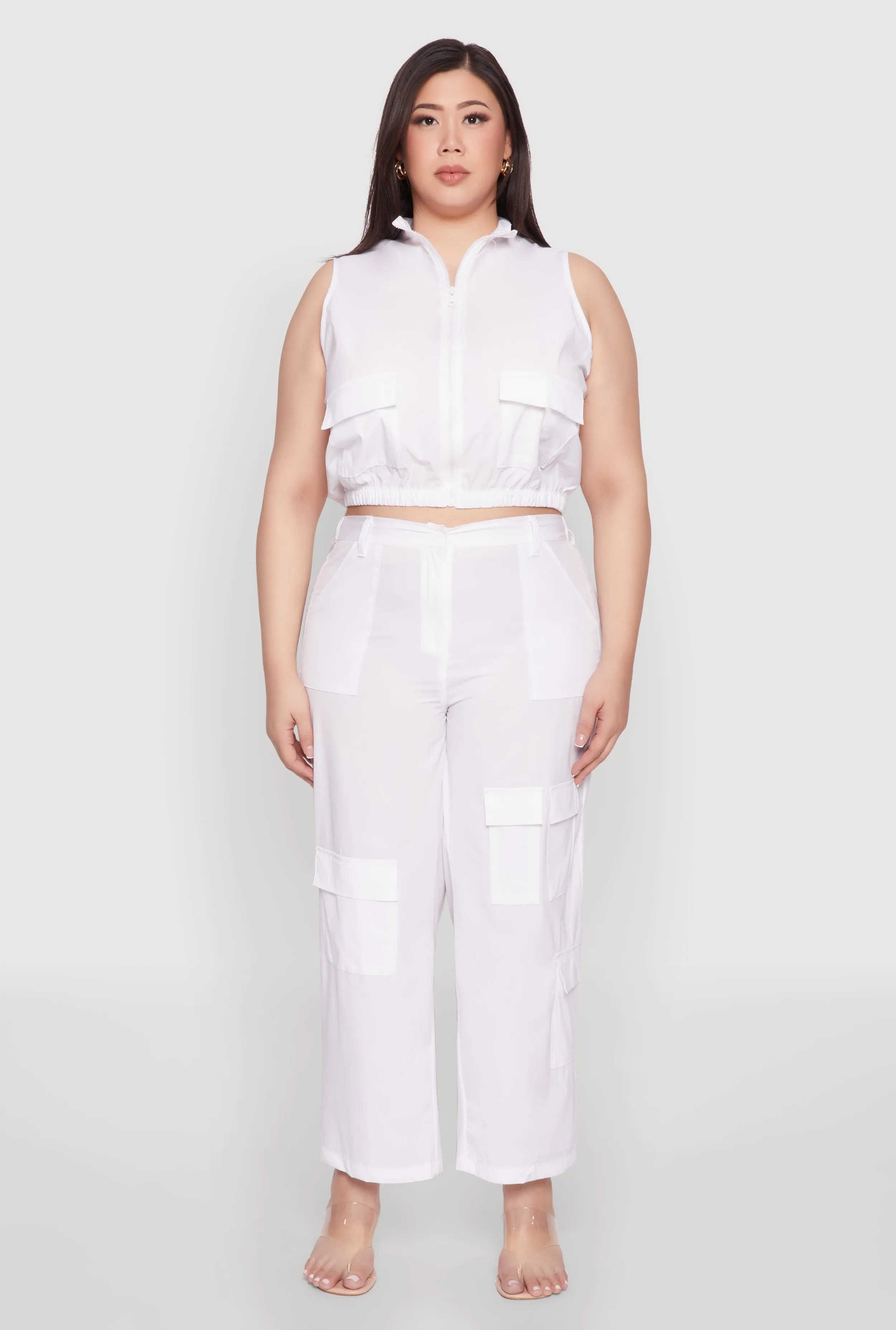 Plus Size Wide Leg Cargo Pants sold by Rainbow