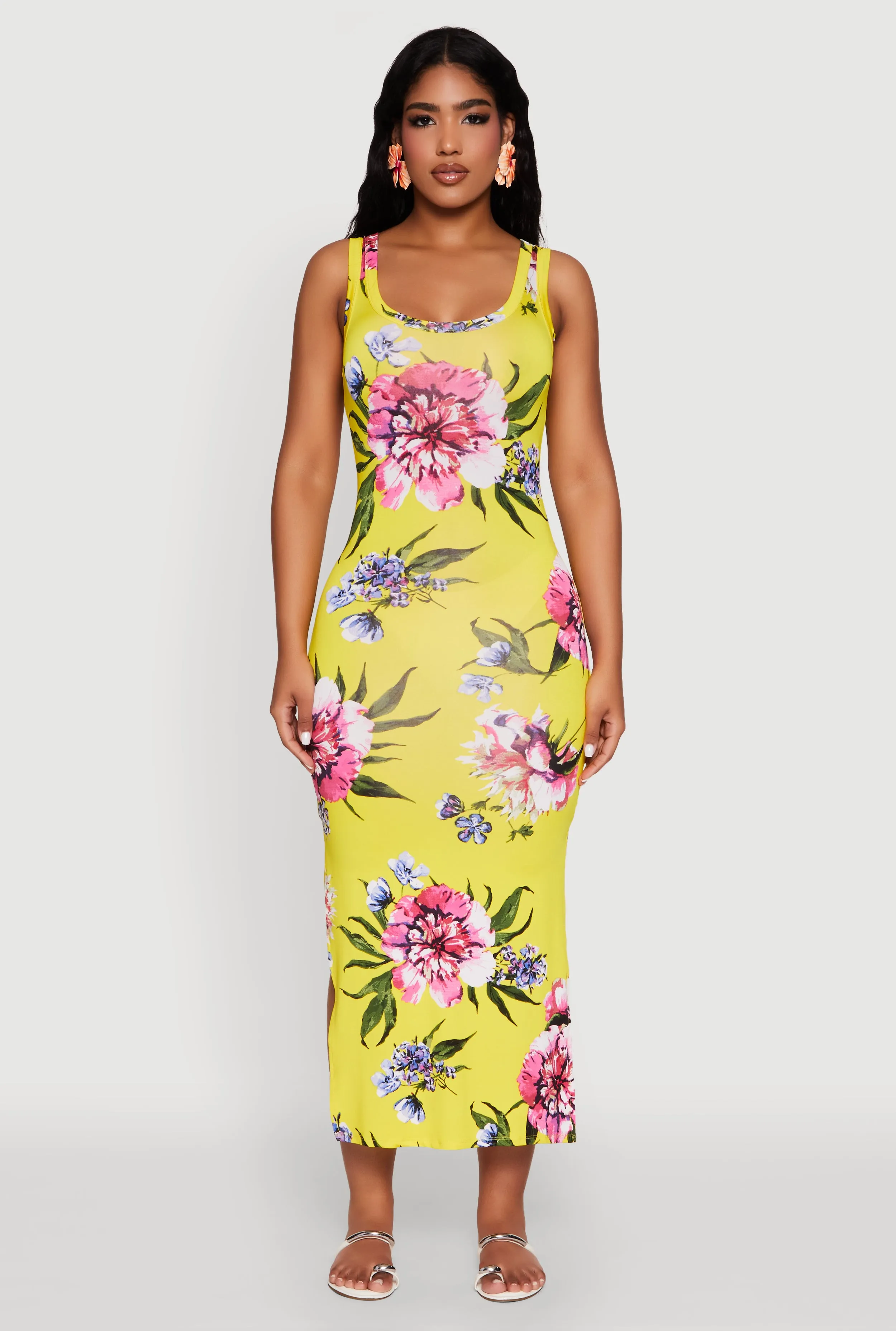 Floral Side Slit Maxi Tank Dress sold by Rainbow product image thumbnail 2