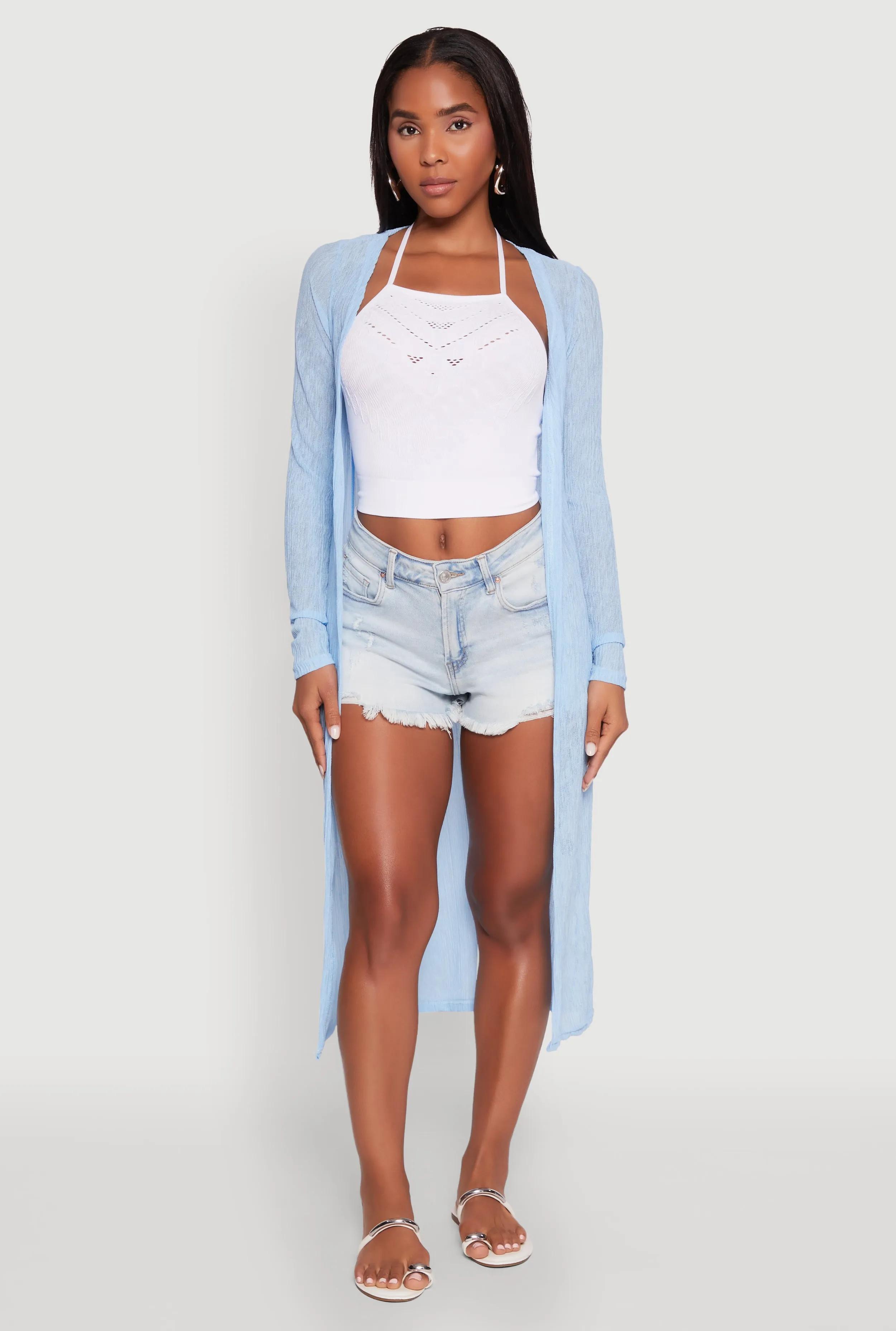 Gauze Knit Long Sleeve Duster sold by Rainbow